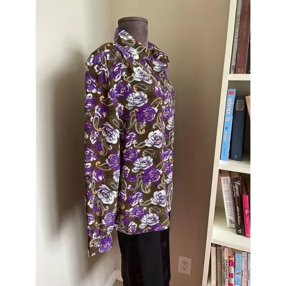 💜 Vintage Floral Paisley Blouse - Picture 5 of 10